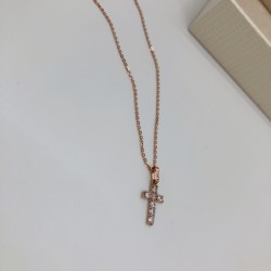 펜던트+체인 십자가큐빅목걸이 14k